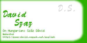david szaz business card