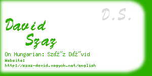 david szaz business card